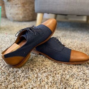 TAFT The Jack Shoe in Navy and Tan size 12 US, size 45 EU.